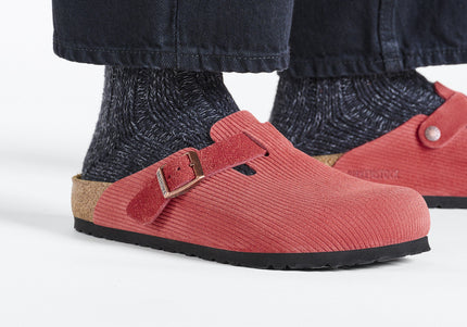 BIRKENSTOCK BOSTON SUEDE EMBOSSED WOMEN CLOGS
