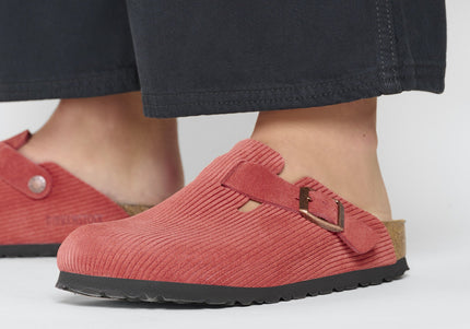 BIRKENSTOCK BOSTON SUEDE EMBOSSED WOMEN CLOGS