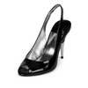 Black Patent Silver