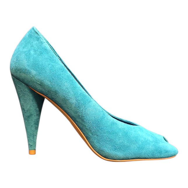 JEFFREY CAMPBELL SHERILLE Women Heels - Turquoise Suede
