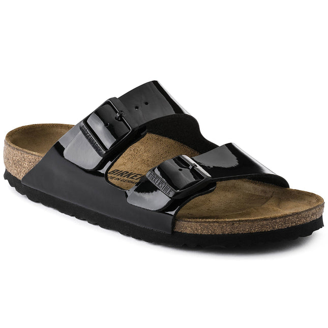 BIRKENSTOCK ARIZONA BIRKO-FLOR PATENT Women Sandals Black Patent N