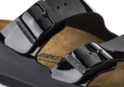 BIRKENSTOCK ARIZONA BIRKO-FLOR PATENT Women Sandals Black Patent N