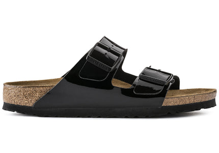 BIRKENSTOCK ARIZONA BIRKO-FLOR PATENT Women Sandals Black Patent N