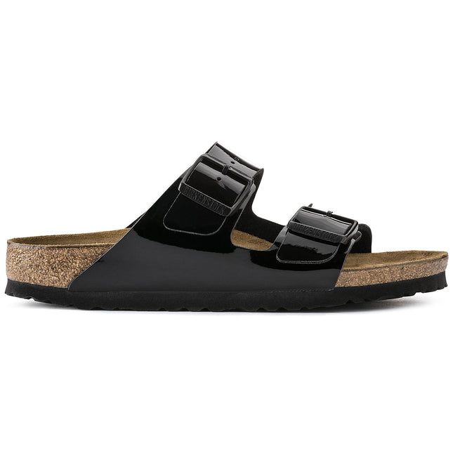 BIRKENSTOCK ARIZONA BIRKO-FLOR PATENT Women Sandals Black Patent N