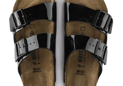 BIRKENSTOCK ARIZONA BIRKO-FLOR PATENT Women Sandals Black Patent N