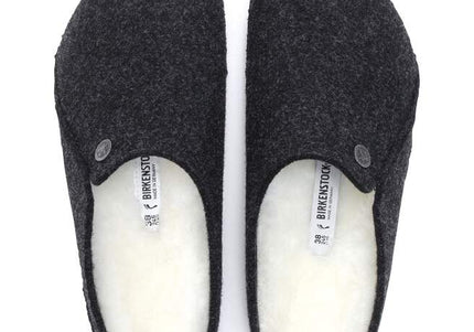 BIRKENSTOCK ZERMATT REVET SHEARLING WOMEN CLOGS - Anthracite
