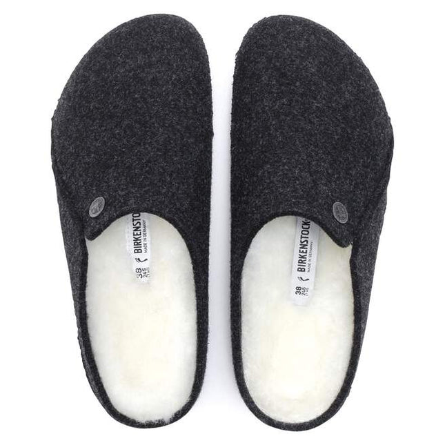 BIRKENSTOCK ZERMATT REVET SHEARLING WOMEN CLOGS - Anthracite