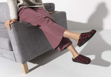 BIRKENSTOCK ZERMATT SHEARLING MEN CLOGS - Plaid Red