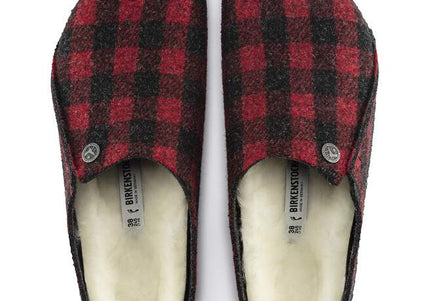 BIRKENSTOCK ZERMATT SHEARLING MEN CLOGS - Plaid Red