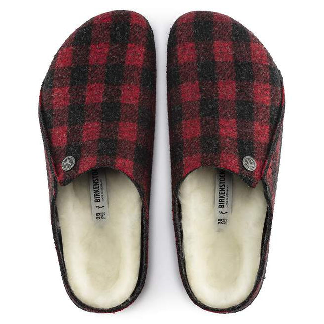 BIRKENSTOCK ZERMATT SHEARLING MEN CLOGS - Plaid Red