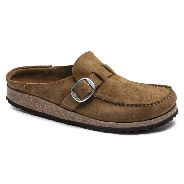 BIRKENSTOCK BUCKLEY SUEDE LEATHER Women Clogs Tea N
