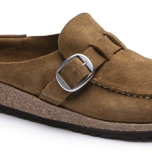 BIRKENSTOCK BUCKLEY SUEDE LEATHER Women Clogs Tea N
