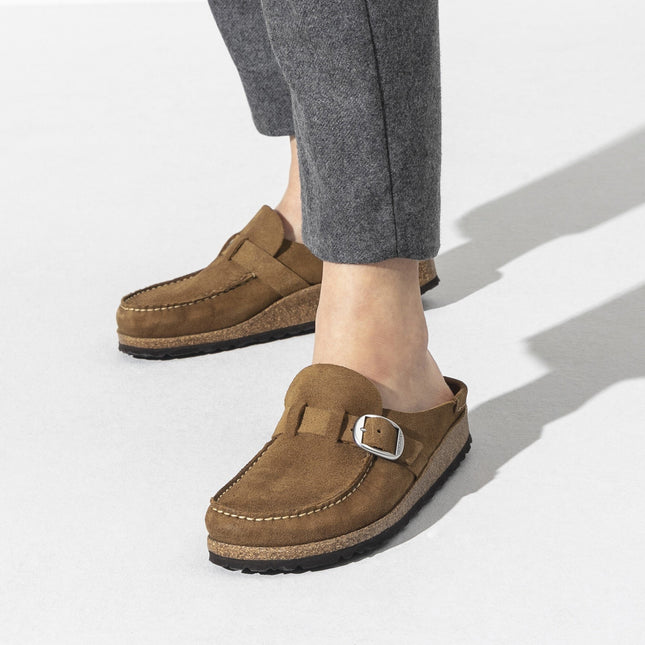 BIRKENSTOCK BUCKLEY SUEDE LEATHER Women Clogs Tea N