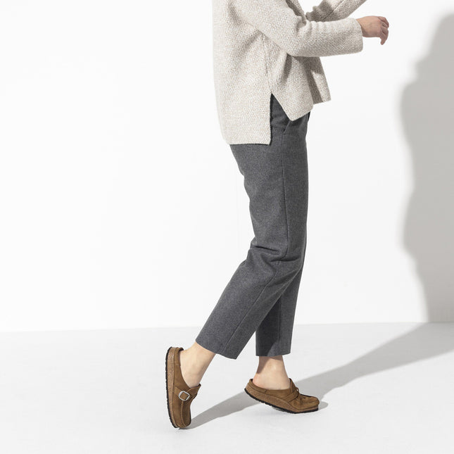 BIRKENSTOCK BUCKLEY SUEDE LEATHER Women Clogs Tea N