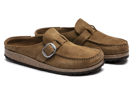 BIRKENSTOCK BUCKLEY SUEDE LEATHER Women Clogs Tea N