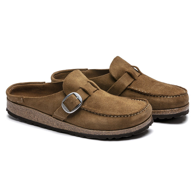 BIRKENSTOCK BUCKLEY SUEDE LEATHER Women Clogs Tea N