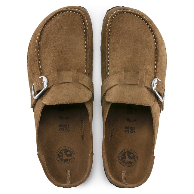BIRKENSTOCK BUCKLEY SUEDE LEATHER Women Clogs Tea N