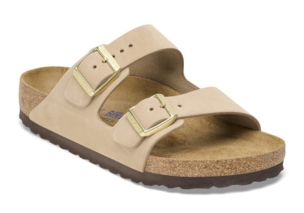 BIRKENSTOCK ARIZONA SOFT FOOTBED NUBUCK LEATHER Women Sandals Sandcastle N