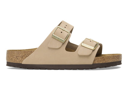 BIRKENSTOCK ARIZONA SOFT FOOTBED NUBUCK LEATHER Women Sandals Sandcastle N