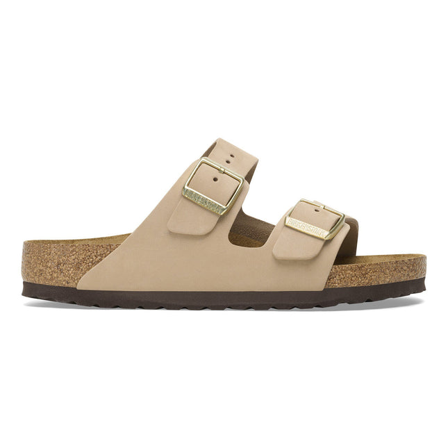 BIRKENSTOCK ARIZONA SOFT FOOTBED NUBUCK LEATHER Women Sandals Sandcastle N