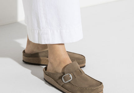 BIRKENSTOCK BUCKLEY WOMEN CLOGS Gray Taupe Narrow
