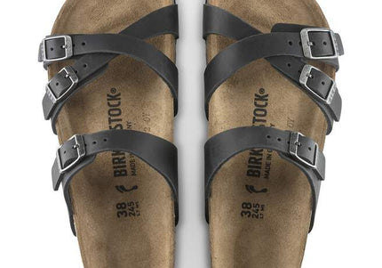 BIRKENSTOCK FRANCA OILED LEATHER WOMEN SANDALS - Black Regular