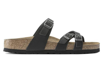 BIRKENSTOCK FRANCA OILED LEATHER WOMEN SANDALS - Black Regular