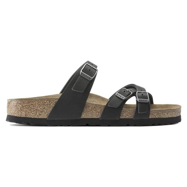 BIRKENSTOCK FRANCA OILED LEATHER WOMEN SANDALS - Black Regular