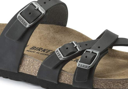 BIRKENSTOCK FRANCA OILED LEATHER WOMEN SANDALS - Black Regular
