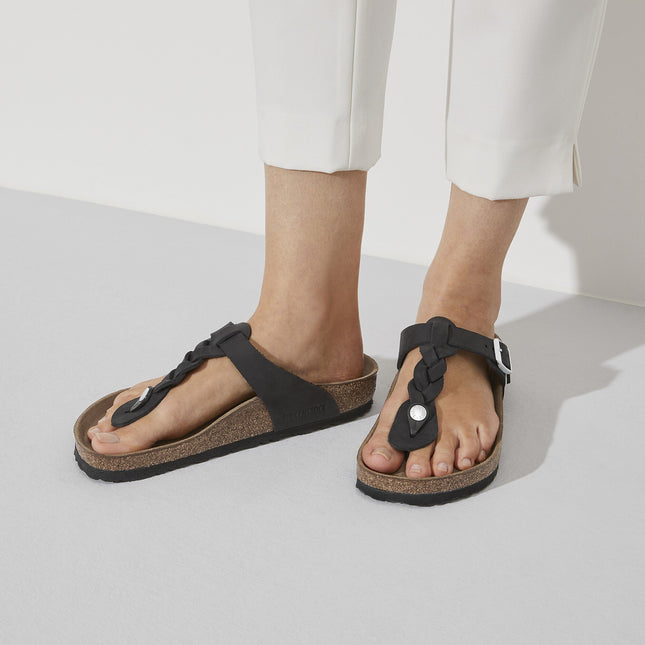 BIRKENSTOCK GIZEH BRAID OILED LEATHER WOMEN SANDALS