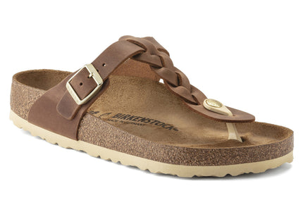 BIRKENSTOCK GIZEH BRAID OILED LEATHER WOMEN SANDALS