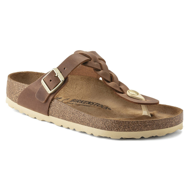 BIRKENSTOCK GIZEH BRAID OILED LEATHER WOMEN SANDALS