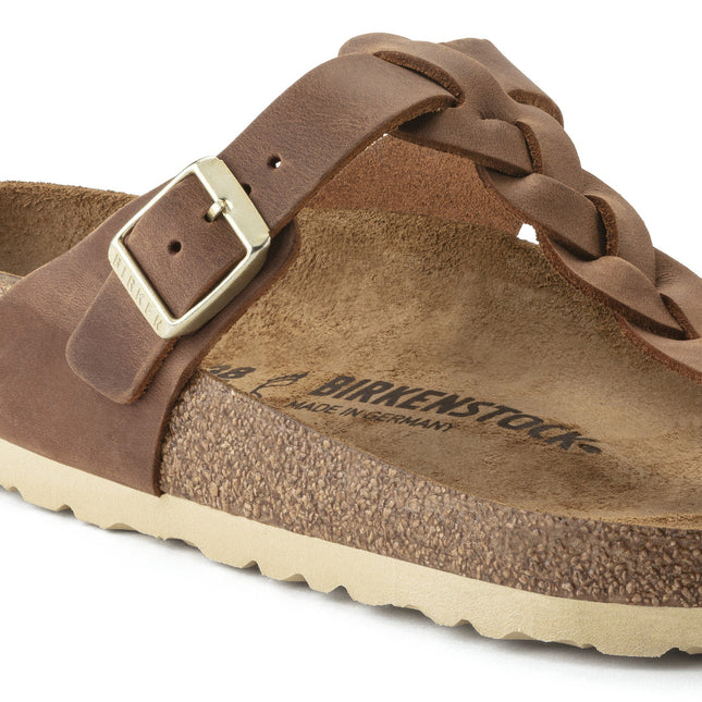 BIRKENSTOCK GIZEH BRAID OILED LEATHER WOMEN SANDALS