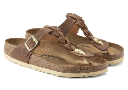BIRKENSTOCK GIZEH BRAID OILED LEATHER WOMEN SANDALS
