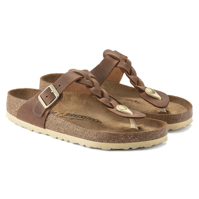 BIRKENSTOCK GIZEH BRAID OILED LEATHER WOMEN SANDALS