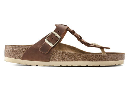 BIRKENSTOCK GIZEH BRAID OILED LEATHER WOMEN SANDALS
