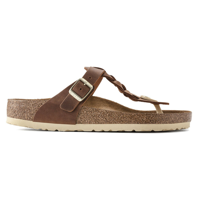 BIRKENSTOCK GIZEH BRAID OILED LEATHER WOMEN SANDALS
