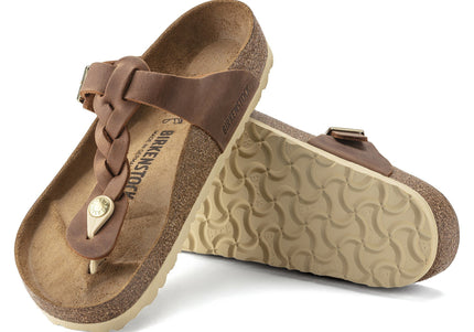 BIRKENSTOCK GIZEH BRAID OILED LEATHER WOMEN SANDALS