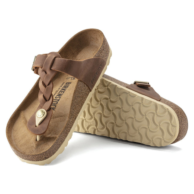 BIRKENSTOCK GIZEH BRAID OILED LEATHER WOMEN SANDALS