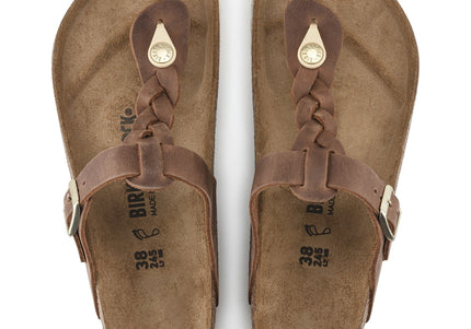 BIRKENSTOCK GIZEH BRAID OILED LEATHER WOMEN SANDALS