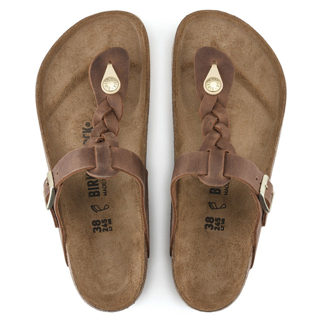 BIRKENSTOCK GIZEH BRAID OILED LEATHER WOMEN SANDALS