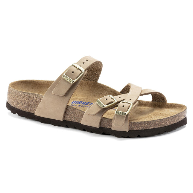 BIRKENSTOCK FRANCA SOFT FOOTBED NUBUCK LEATHER Women Sandals Sandcastle R