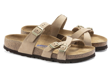 BIRKENSTOCK FRANCA SOFT FOOTBED NUBUCK LEATHER Women Sandals Sandcastle R