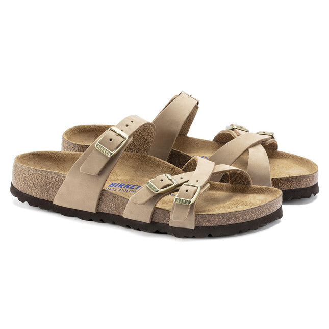 BIRKENSTOCK FRANCA SOFT FOOTBED NUBUCK LEATHER Women Sandals Sandcastle R
