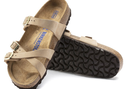 BIRKENSTOCK FRANCA SOFT FOOTBED NUBUCK LEATHER Women Sandals Sandcastle R