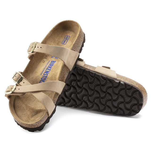 BIRKENSTOCK FRANCA SOFT FOOTBED NUBUCK LEATHER Women Sandals Sandcastle R