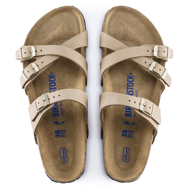 BIRKENSTOCK FRANCA SOFT FOOTBED NUBUCK LEATHER Women Sandals Sandcastle R