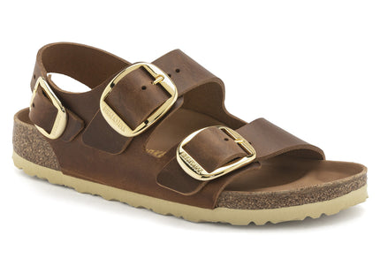 BIRKENSTOCK MILANO BIG BUCKLE OILED LEATHER WOMEN SANDALS