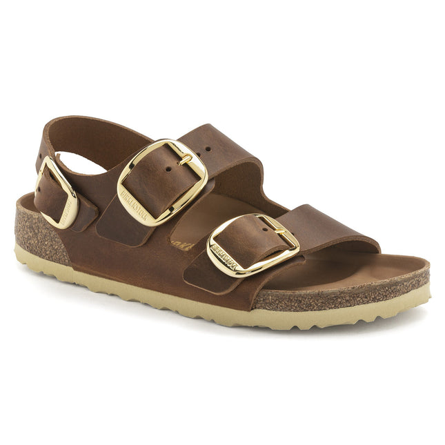 BIRKENSTOCK MILANO BIG BUCKLE OILED LEATHER WOMEN SANDALS
