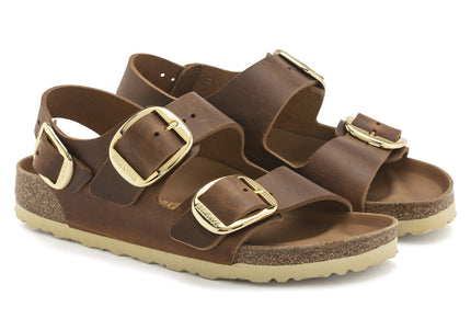 BIRKENSTOCK MILANO BIG BUCKLE OILED LEATHER WOMEN SANDALS